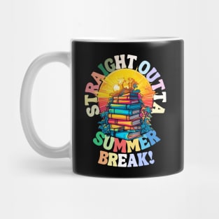 Summer Vacations - Straight Outta Adventure under Glowing Skies with Books Mug